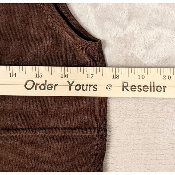 Jones New York Signature Sweater Womens L Brown Vest Sleeveless Cropped Casual - Picture 4 of 5